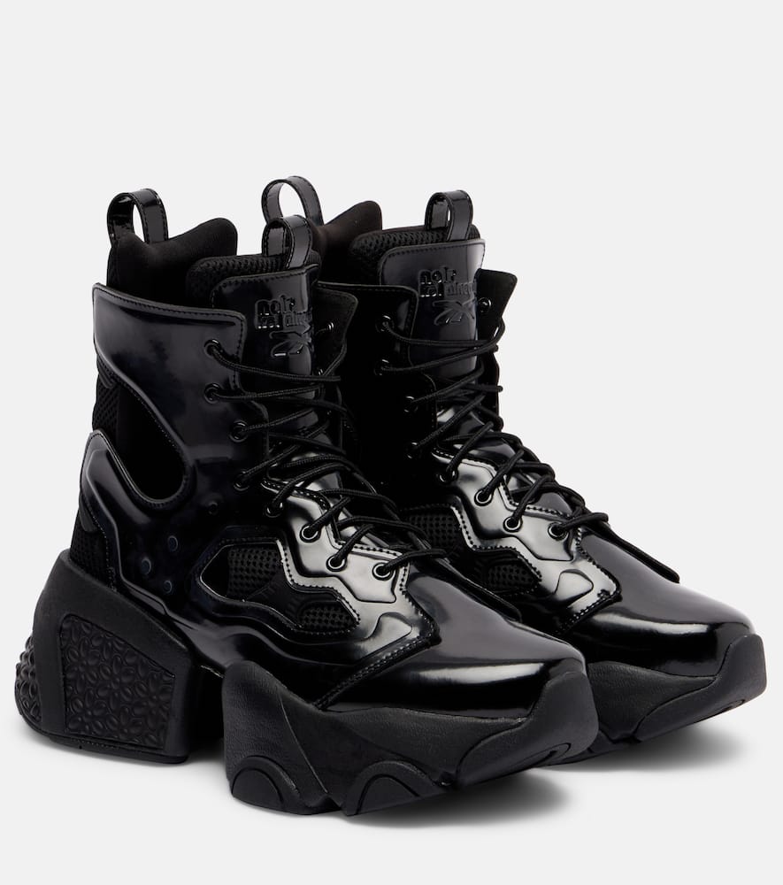 Noir Kei Ninomiya Cutout Lace-up Platform Boots In Black