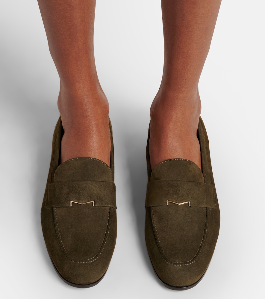 Max Mara Embellished suede loafers
