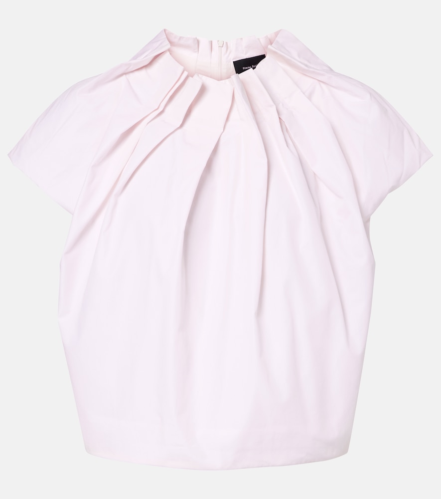 Simone Rocha Tulip gathered cotton poplin top