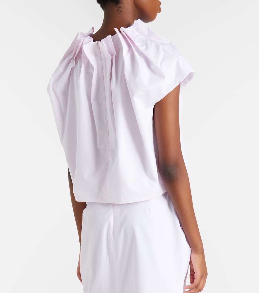 Simone Rocha Simone Rocha Tulip Gathered Cotton Poplin Top 