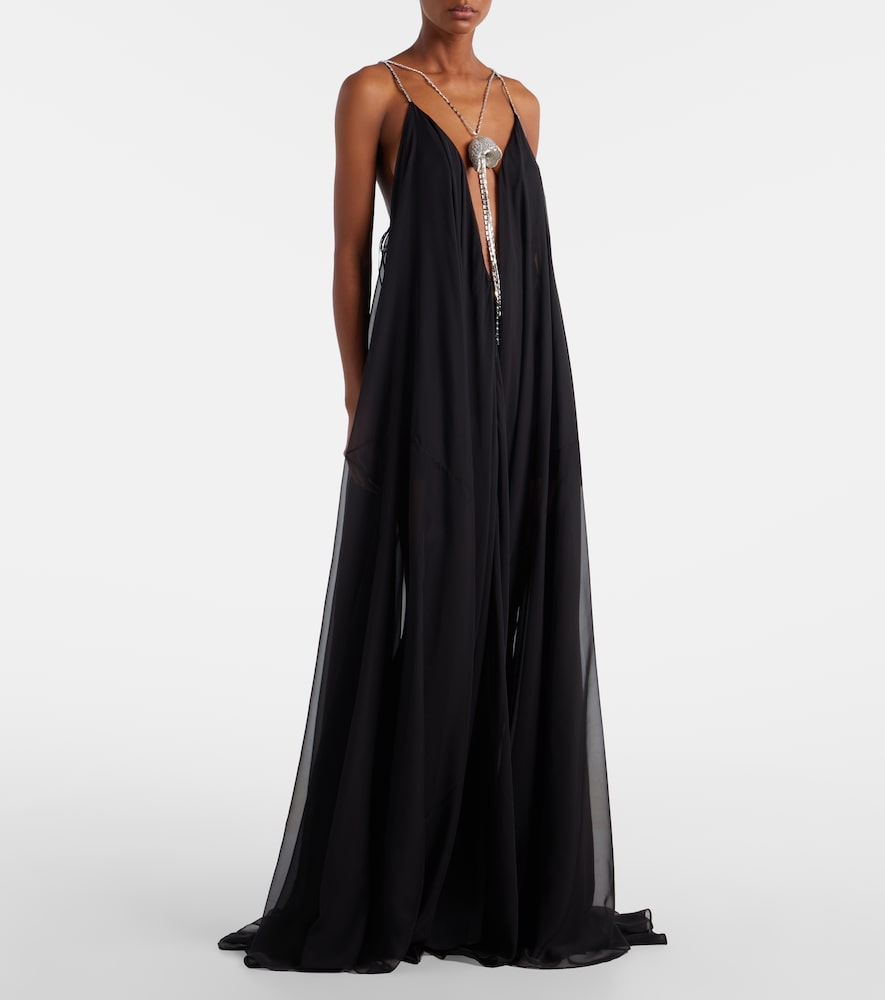 David Koma Embellished chiffon gown