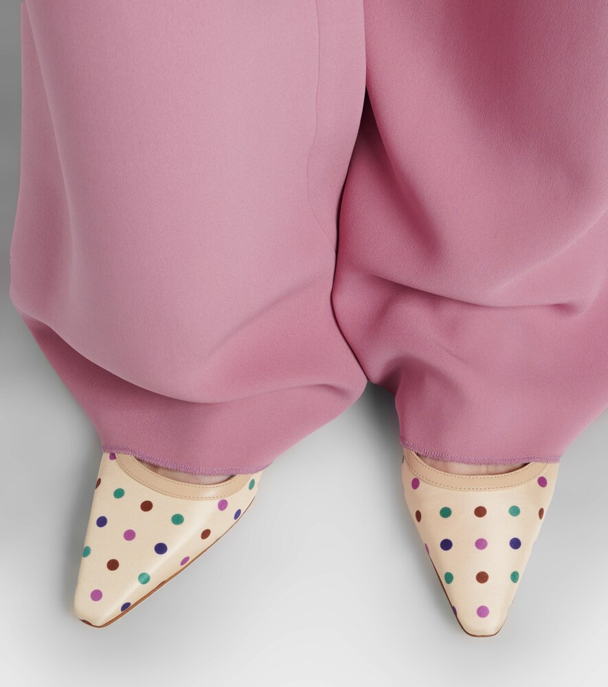 Manolo Blahnik Filotas leather-trimmed polka-dot ballet flats