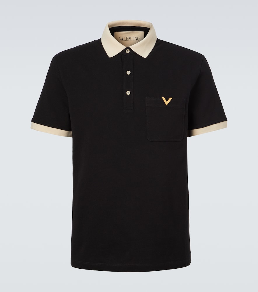 Valentino VLogo cotton jersey piqué polo shirt