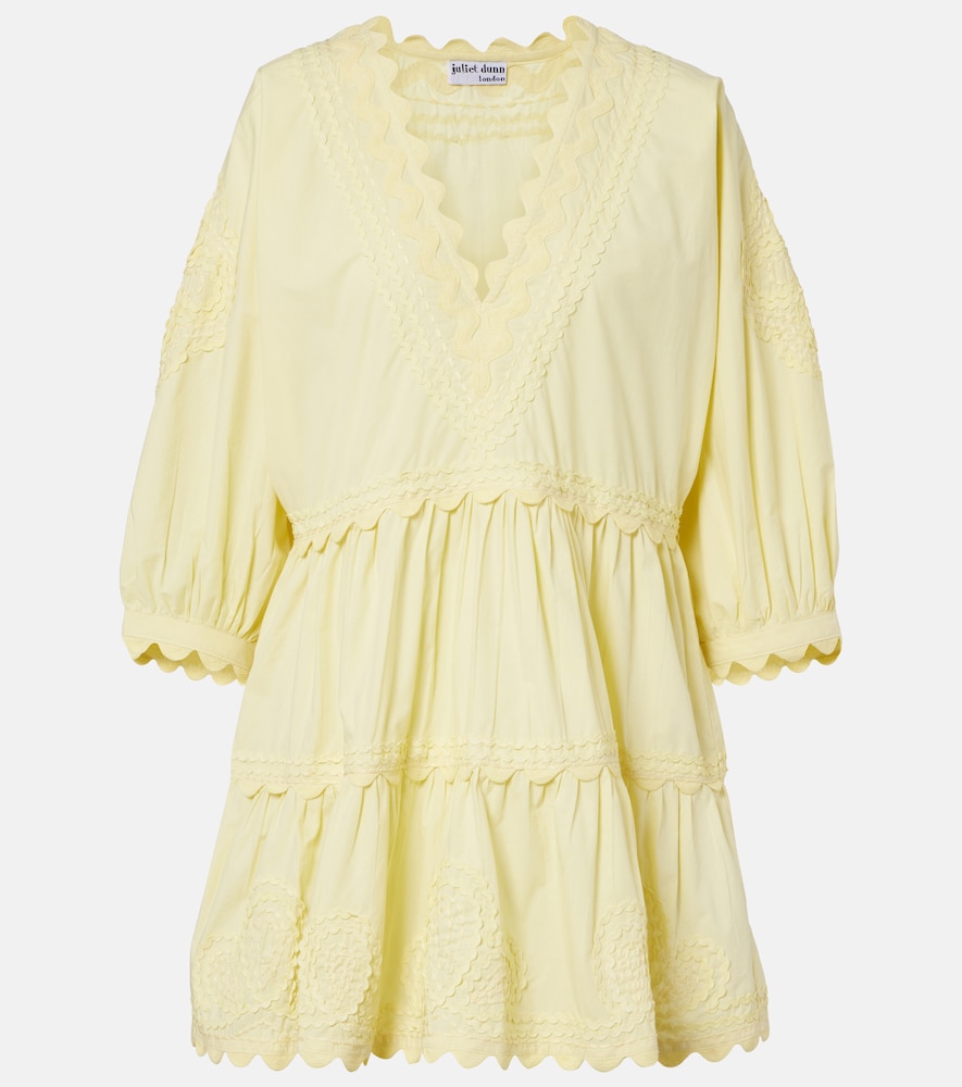 Juliet Dunn Embroidered cotton minidress