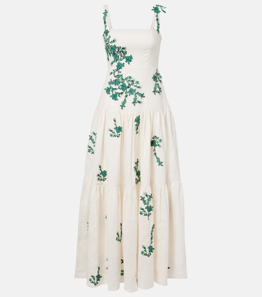 Agua by Agua Bendita Lima embroidered linen maxi dress