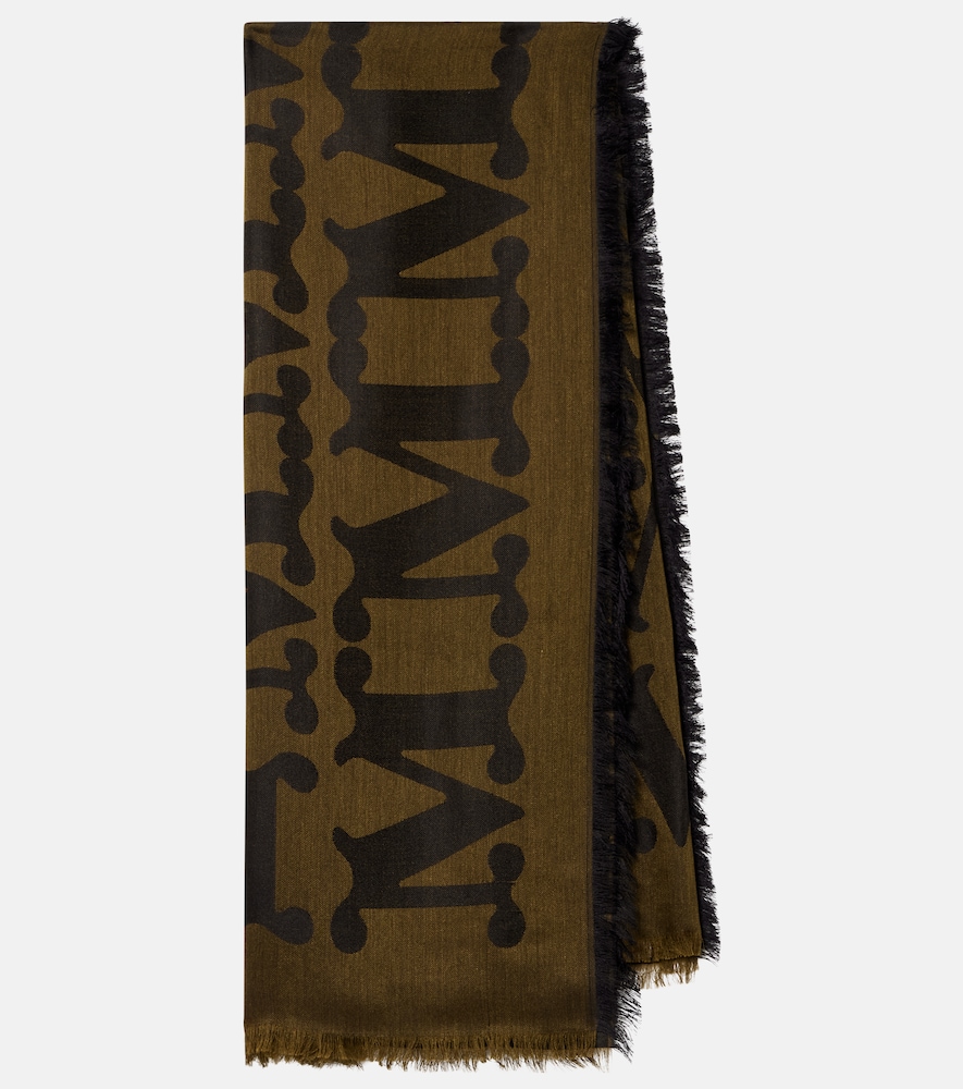 Max Mara Monogram jacquard wool and silk scarf | Thumbnail 6
