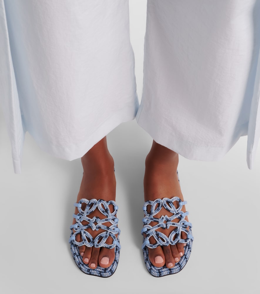 Loewe Paula's Ibiza Petal Anagram canvas slides