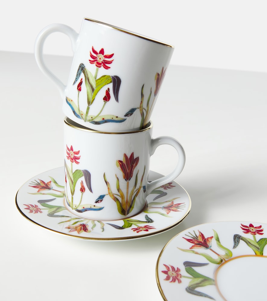  L'objet L'objet Set Grand Tour Aus Zwei Espressotassen Und Untertassen 