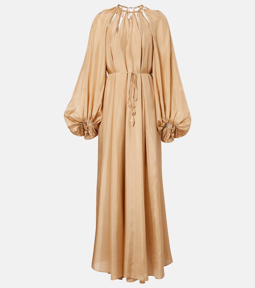 Verziertes Maxikleid Mahon aus Seide