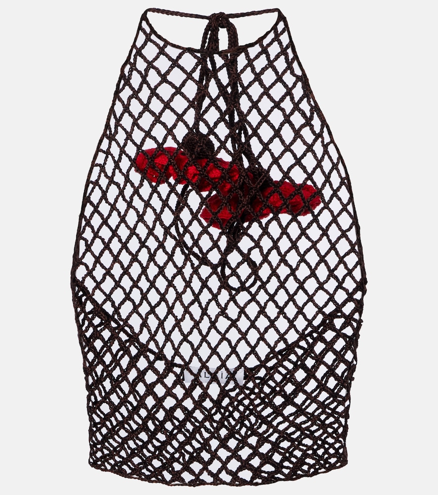 Alaia Alaïa Open-knit halterneck cotton top | Thumbnail 6