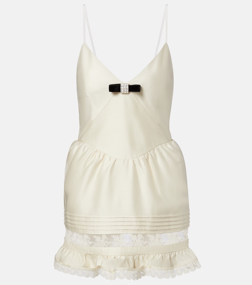Shushu/Tong ace-trimmed wool and silk minidress