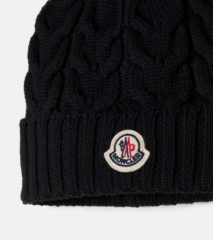  Moncler Enfant Moncler Enfant Logo Virgin Wool Beanie 