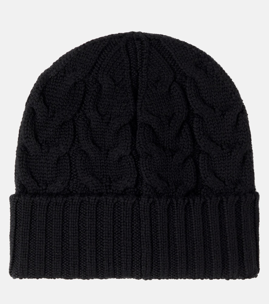  Moncler Enfant Moncler Enfant Logo Virgin Wool Beanie 