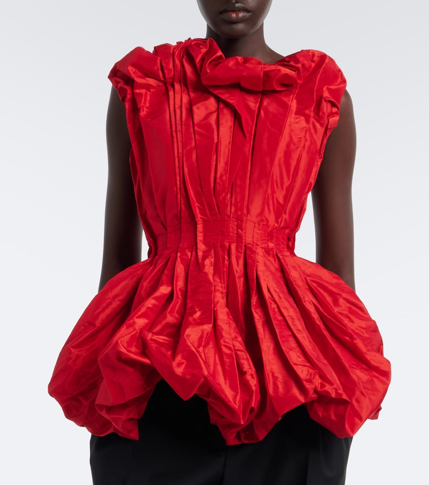 Marina Peplum Silk Taffeta Top