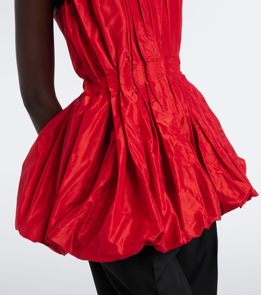 Marina Peplum Silk Taffeta Top