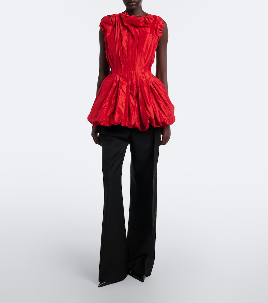 Marina Peplum Silk Taffeta Top