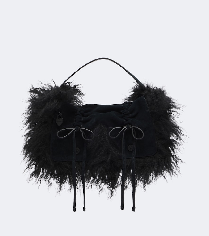 Borsa a spalla in suede multitasche