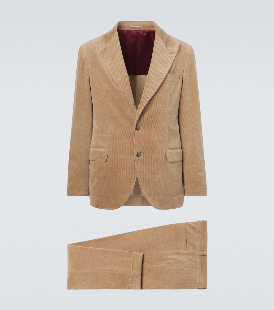 Brunello Cucinelli Men's Beige Cotton And Cashmere Corduroy Suit UK Size 36 - Mytheresa