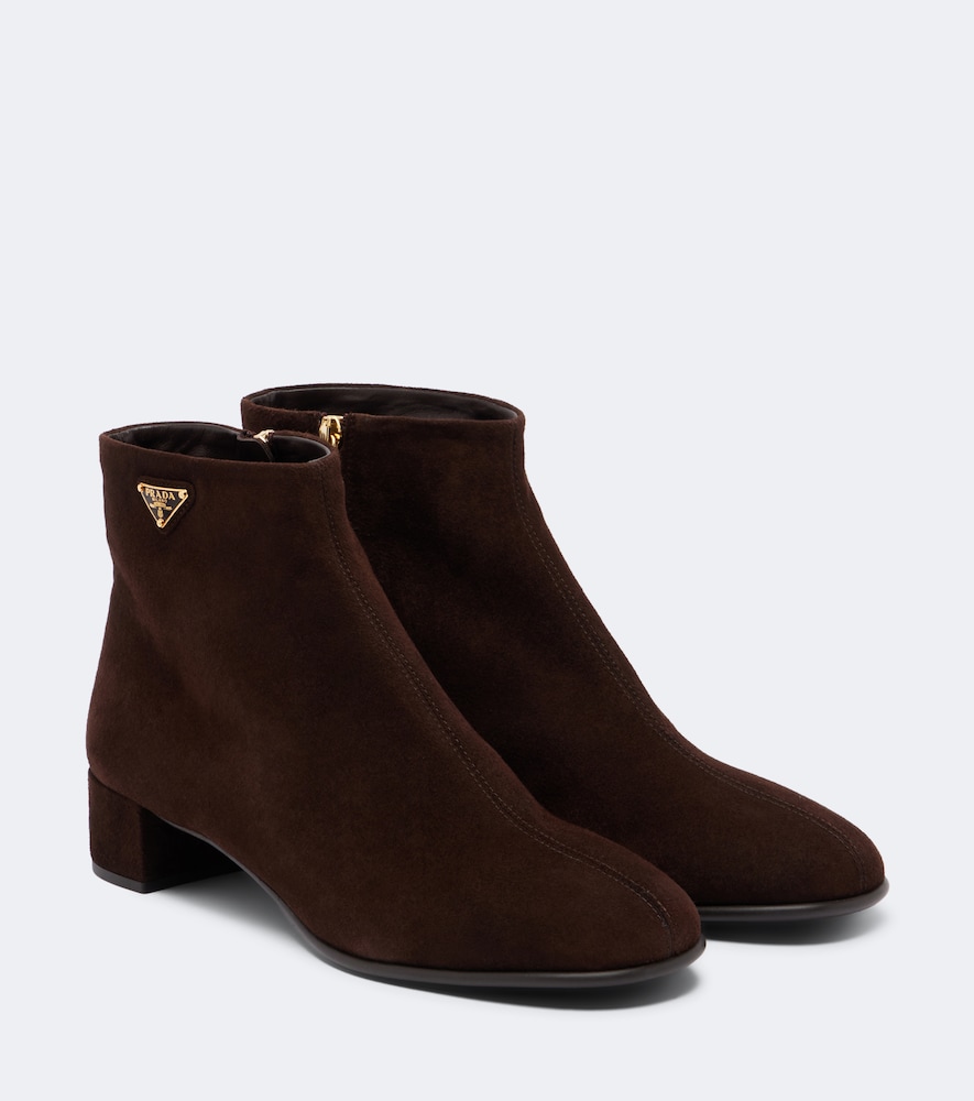 Stivaletti in suede con logo