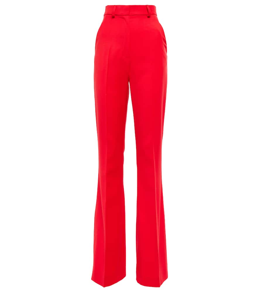 David Koma High-rise flared virgin wool pants