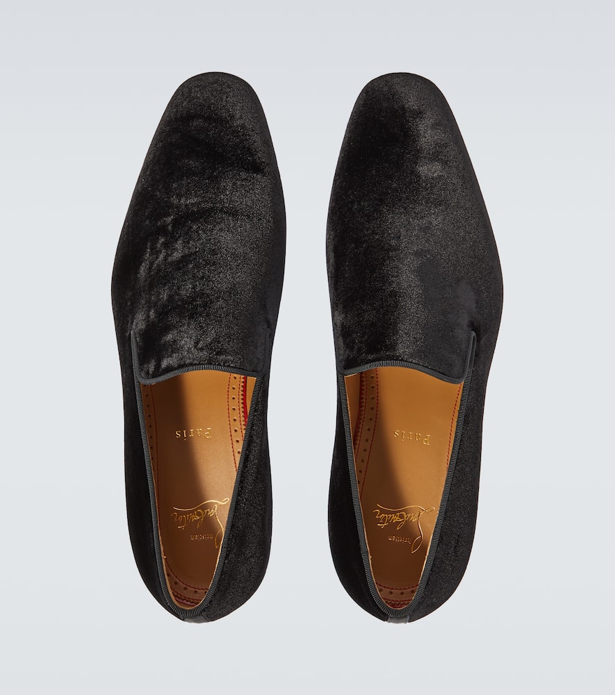 Shop Christian Louboutin Dandelion Velvet Loafers In Black