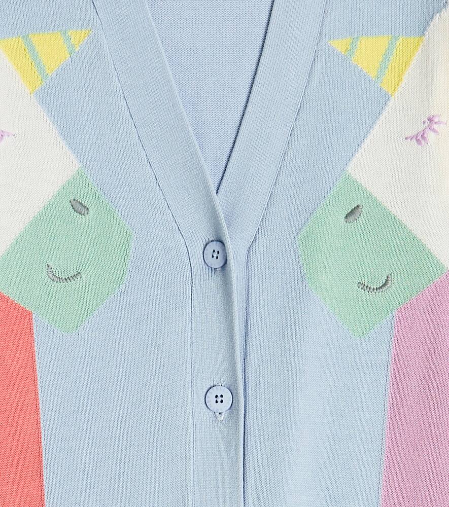 Stella Mccartney Embroidered Cotton Cardigan In Multicoloured