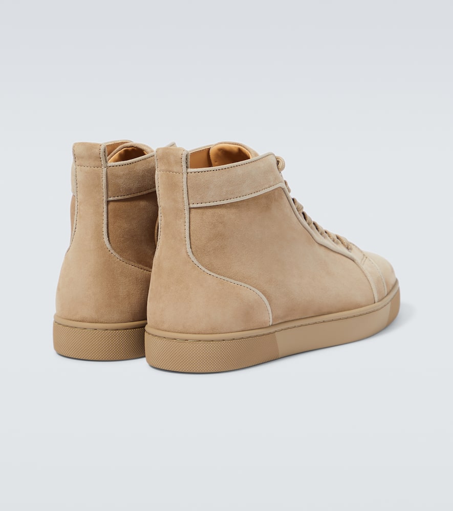 Christian Louboutin Louis Suede High-top Sneakers In Beige
