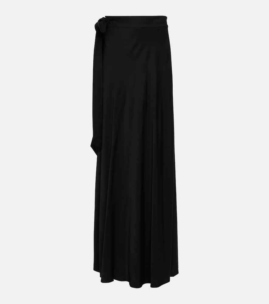 Shop Diane Von Furstenberg Krisa Satin Maxi Skirt In Black