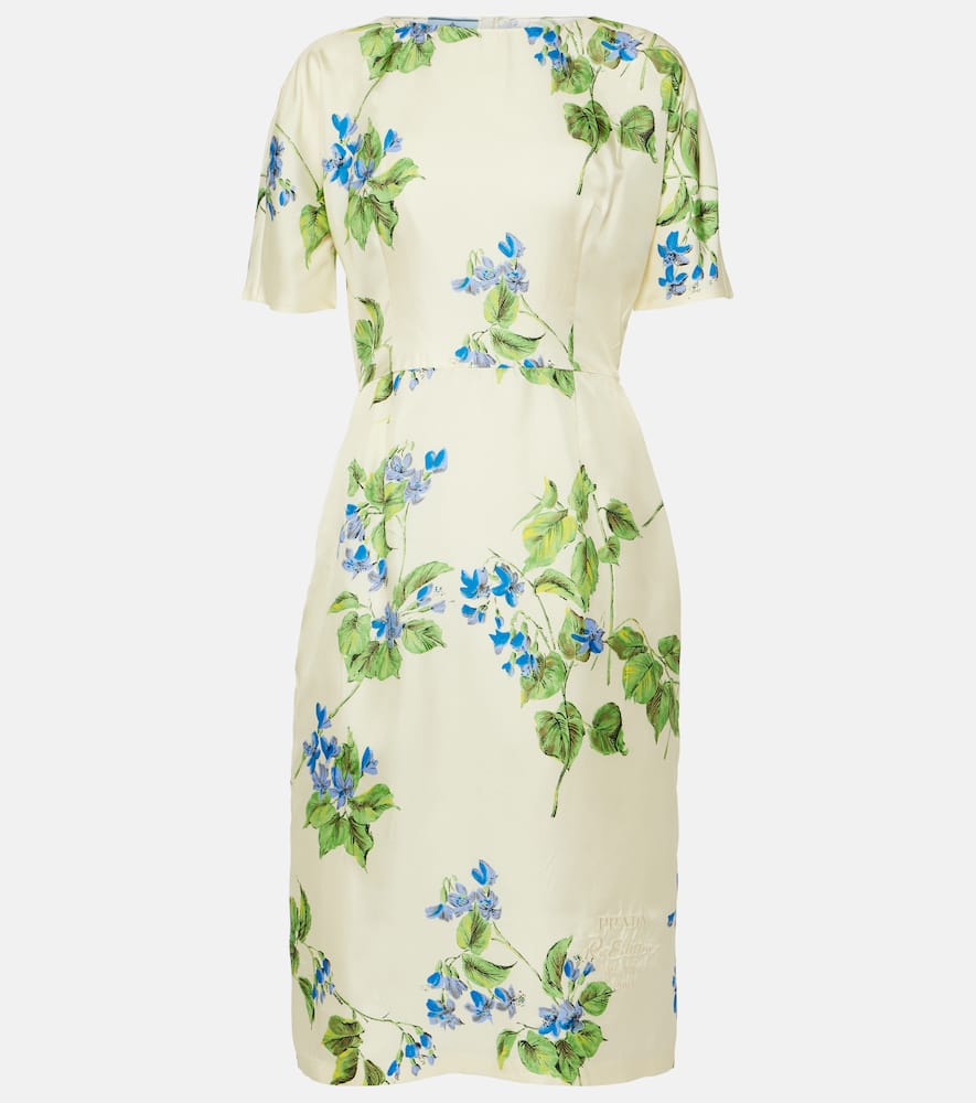 Silk-blend midi dress