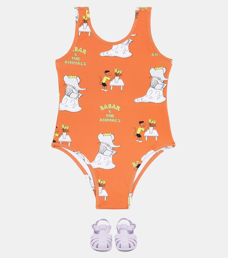 The Animals Observatory Trout Printed Swimsuit In Brown