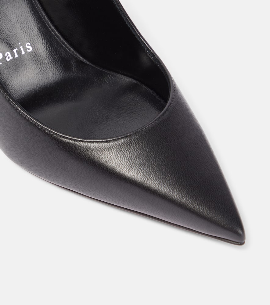 Christian Louboutin Condora Leather Red Sole Ankle-strap Pumps In Black