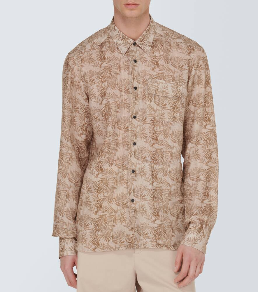 KITON BUBA FLORAL LINEN SHIRT 