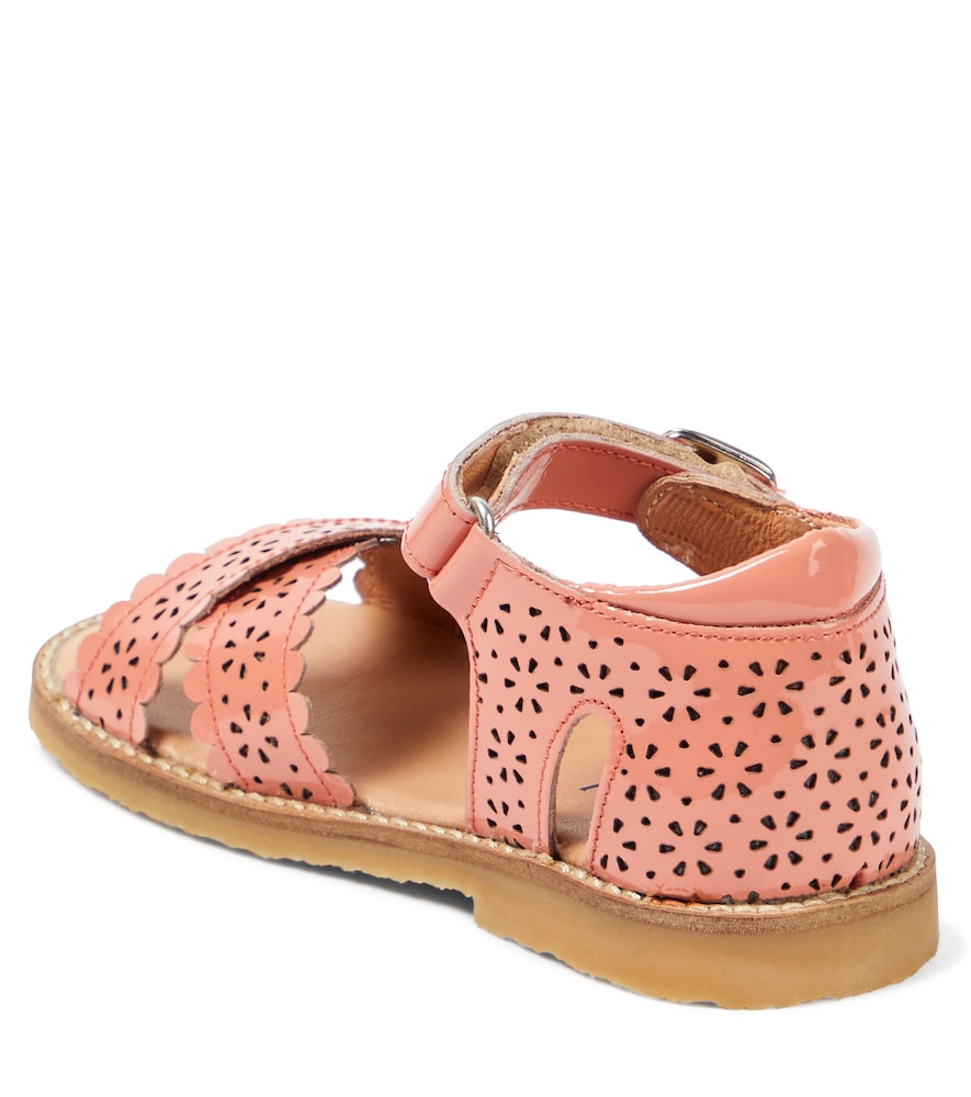  Petit Nord Petit Nord Sandalen Crossover Scallop Flower Aus Lackleder 