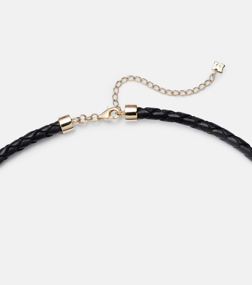 Mateo Water Droplet 14kt Gold And Leather Necklace In Gold