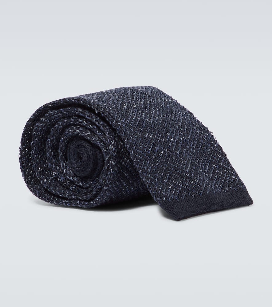 Ralph Lauren Silk And Linen Tie In Blue
