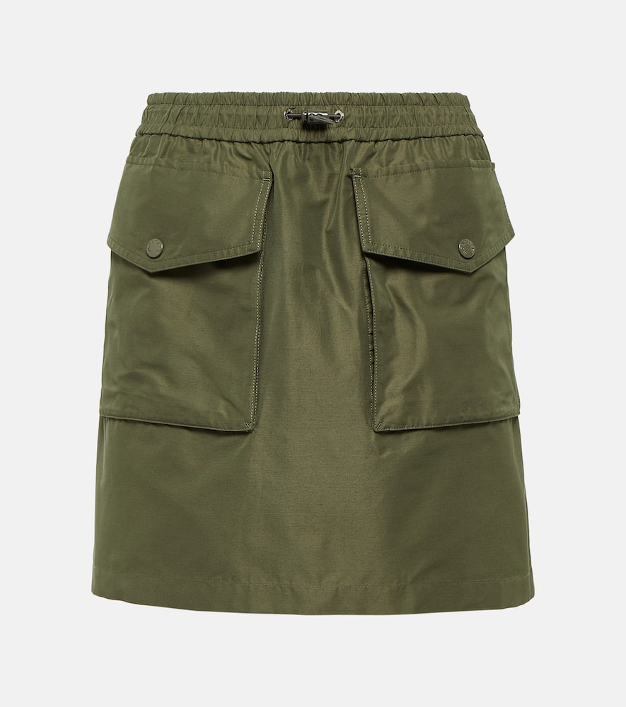 Moncler Elasticated-waist Cargo Mini Skirt In Green