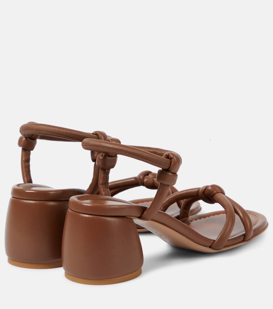 Shop Gianvito Rossi Cassis 60 Leather Sandals In Brown