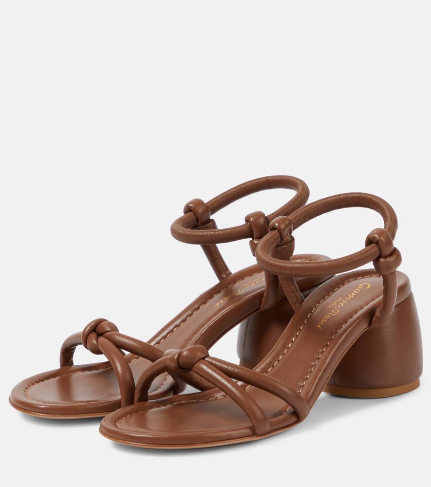 Shop Gianvito Rossi Cassis 60 Leather Sandals In Brown