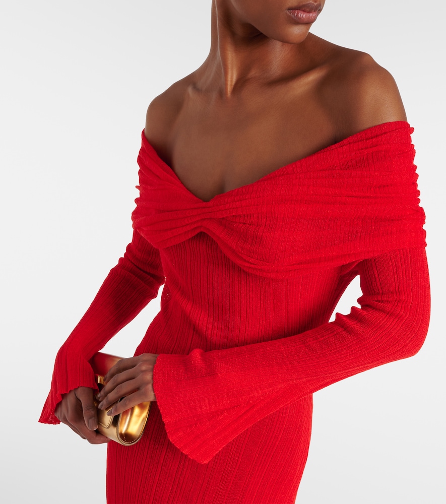  Aya Muse Aya Muse Off-shoulder Linen-blend Maxi Dress 