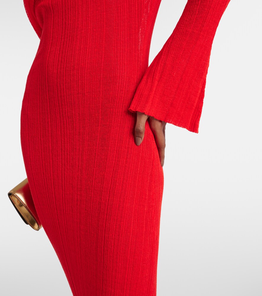  Aya Muse Aya Muse Off-shoulder Linen-blend Maxi Dress 