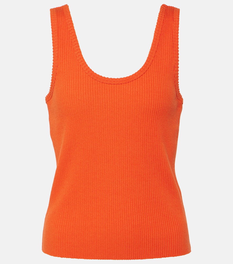 Vince Ribbed-knit cotton-blend tank top