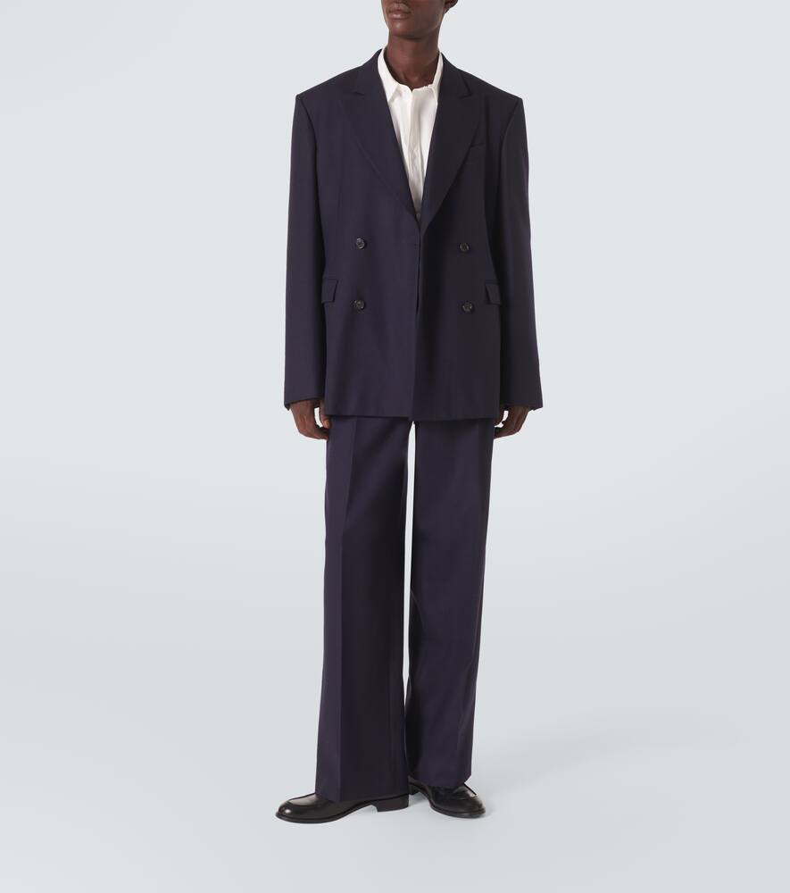Loewe Navy Blue Double-breasted Jacket In Wool In Blue