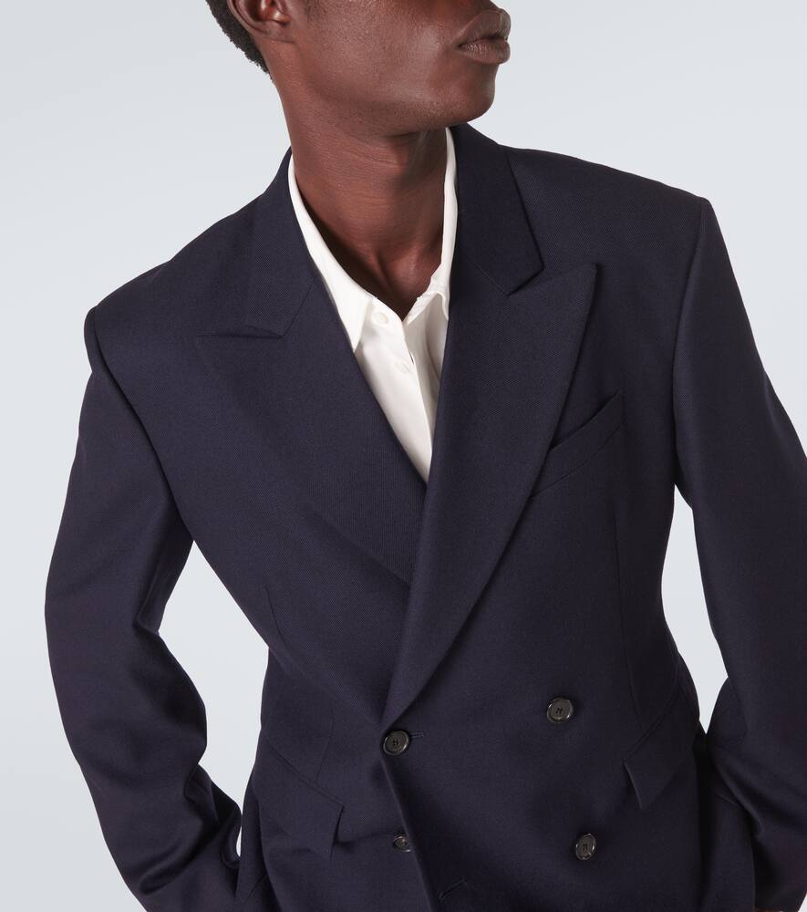 Loewe Navy Blue Double-breasted Jacket In Wool In Blue