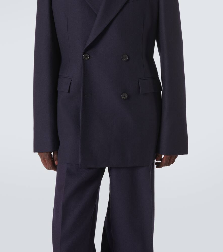 Loewe Navy Blue Double-breasted Jacket In Wool In Blue