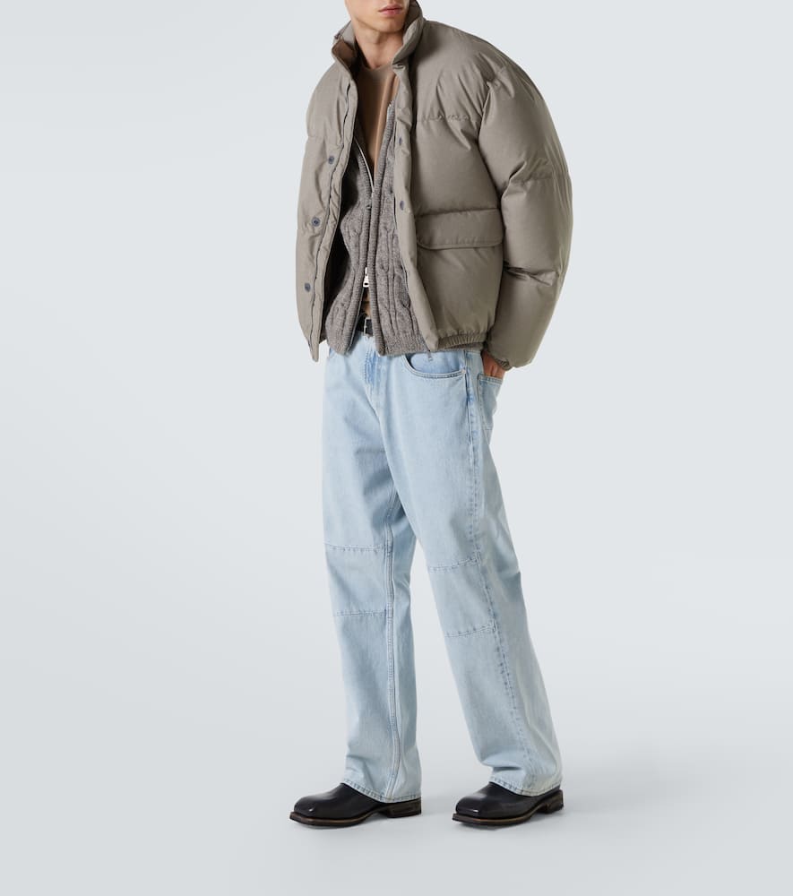 Our Legacy Taupe Grey Inhale Puffer Jacket In Beige
