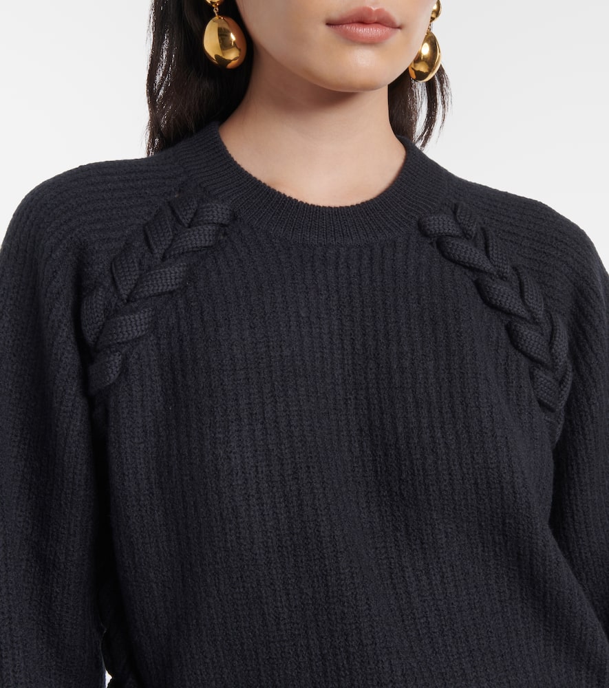Isabel Marant Noelia Braided Wool Sweater In Grey