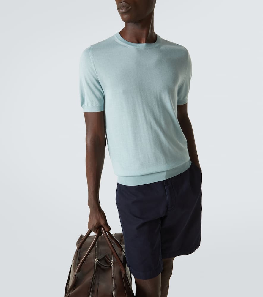 Fedeli Cashmere And Silk Top In Blue