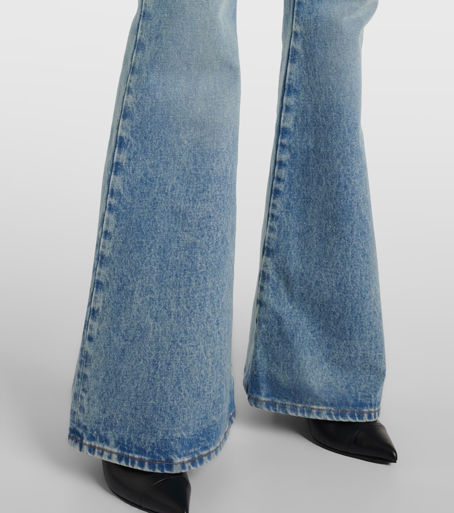Balmain High-waisted Flared Denim Jeans In Blue