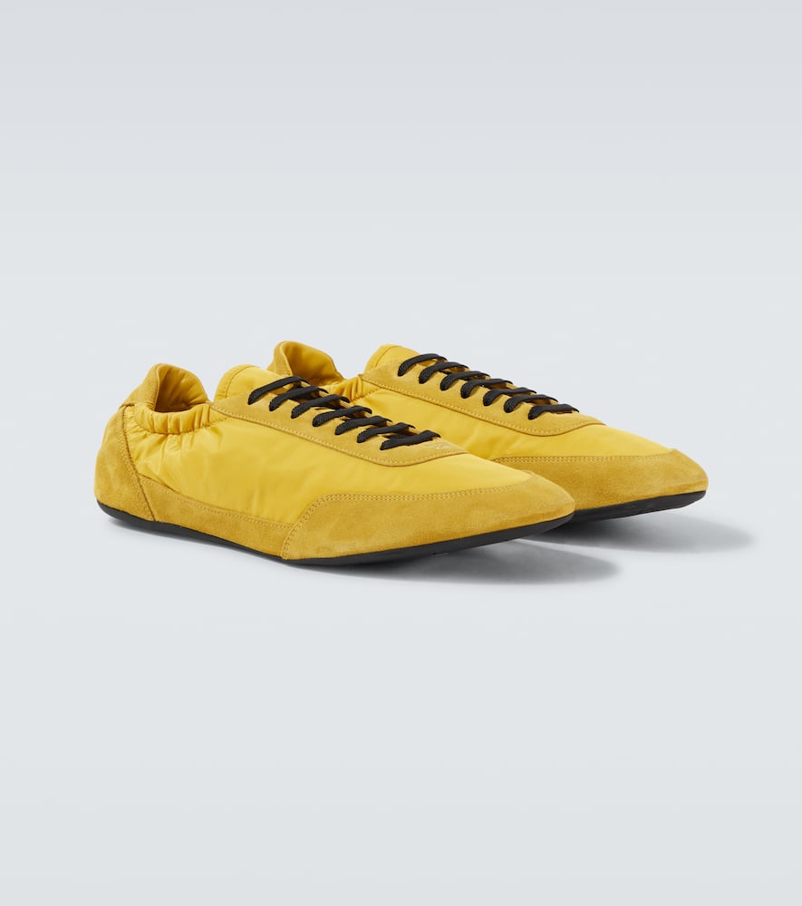 Prada Collapse Re-nylon And Suede Sneakers In Blue