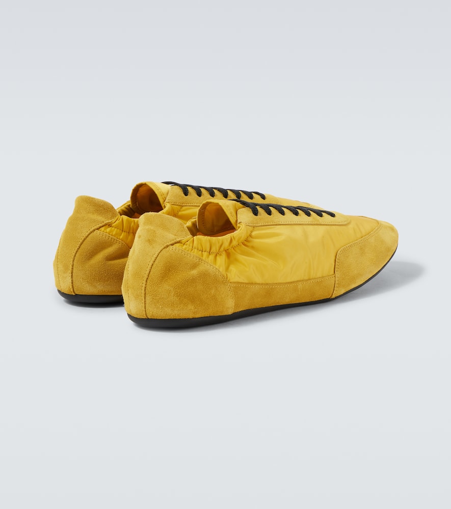 Prada Collapse Re-nylon And Suede Sneakers In Blue